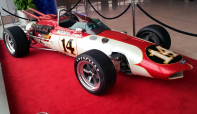The IMS Museum's Eagle in Lloyd Ruby's 1966 livery on display at Indiana International Airport in March 2014. Copyright 'cptdrinian' 2014. Used with permission. The IMS Museum's Eagle in Lloyd Ruby's 1966 livery on display at Indiana International Airport in March 2014. Copyright 'cptdrinian' 2014. Used with permission.