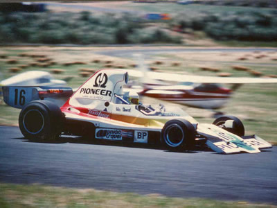 Max Stewart in his Pioneer/Travelodge Lola T400at Phillip Island in 1976. Copyright Steve Annabel 2007. Used with permission. Max Stewart in his Pioneer/Travelodge Lola T400at Phillip Island in 1976. Copyright Steve Annabel 2007. Used with permission.
