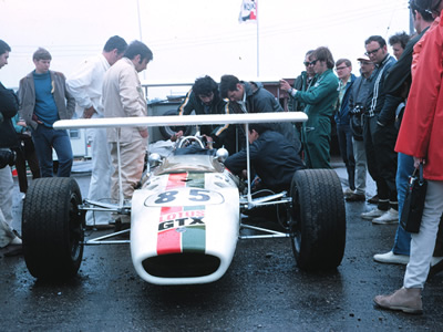 Bill Brack's Lotus 42B at the Victoria Day Races at Mosport in May 1969. Copyright Bruce Smith 2001. Used with permission.