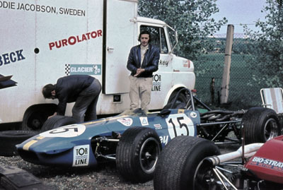 Eddie Jacobson's March 703 in the paddock at Brno in May 1970. Copyright free (image by Lubomír Karbusický) 2019. Used with permission. Eddie Jacobson's March 703 in the paddock at Brno in May 1970. Copyright free (image by Lubomír Karbusický) 2019. Used with permission.