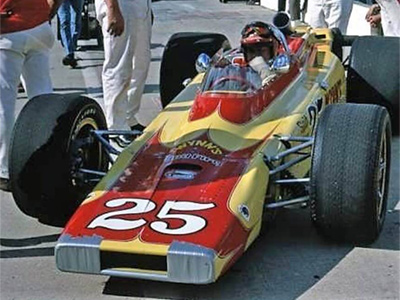 Lloyd Ruby in the new wedge Mongoose at the 1969 Indy 500. Copyright Jim Harris 2021. Used with permission.