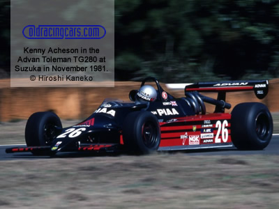 Kenny Acheson in the Advan Toleman TG280 at Suzuka in November 1981. Copyright Hiroshi Kaneko 2020. Used with permission.