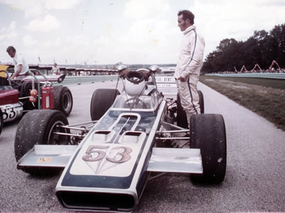 Mike Yarbrough with his Mk 12D at Elkhart Lake in 1971 or 1972. Copyright Mike Yarbrough 2007. Used with permission.