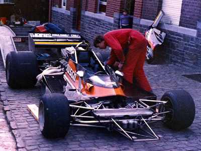 Yvon Grenson's Lola T400 is prepared for the 1978 Fléron hillclimb in Belgium. Copyright Norbert Vogel 2007. Used with permission. Yvon Grenson's Lola T400 is prepared for the 1978 Fléron hillclimb in Belgium. Copyright Norbert Vogel 2007. Used with permission.