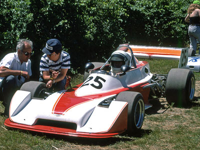 Gaston Andrey waits for the start of the July 1978 Lime Rock National in his Chevron B39. Copyright Bill Wagenblatt 2019. Used with permission.