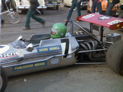 Reine Wisell in the works Chevron B18 at Mantorp Park in 1970. Copyright Ulf Westerlund 2021. Used with permission.