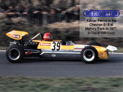Xavier Perrot in the Chevron B18 at Mallory Park in 1971. Copyright Steve Wilkinson 2019. Used with permission.