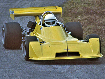 George Ritchie in his  Chevron B34 at Doune in June 1989. Copyright Steve Wilkinson 2022. Used with permission.