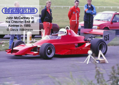 John McCartney's Chevron B48 at Aintree in 1989. Copyright Steve Wilkinson 2020. Used with permission.
