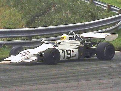 Adrian Wilkins in his March 722 at Oulton Park in September 1972. Copyright Steve Wilkinson 2019. Used with permission.