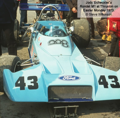 Jody Scheckter's Rondel M1 at Thruxton on Easter Monday 1973. Copyright Steve Wilkinson 2019. Used with permission. Jody Scheckter's Rondel M1 at Thruxton on Easter Monday 1973. Copyright Steve Wilkinson 2019. Used with permission.