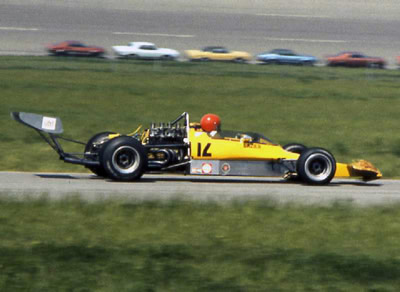 Bob Lazier racing T330 HU20 first time out at Michigan 1973. Copyright Mark Windecker 2004. Used with permission. Bob Lazier racing T330 HU20 first time out at Michigan 1973. Copyright Mark Windecker 2004. Used with permission.