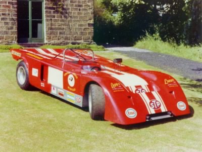 Chevron B19 71-9 outisde the house of Central Garage Mirfield Ltd boss Buller Sinfield before its first race. Copyright Derrick Worthington 2011. Used with permission.