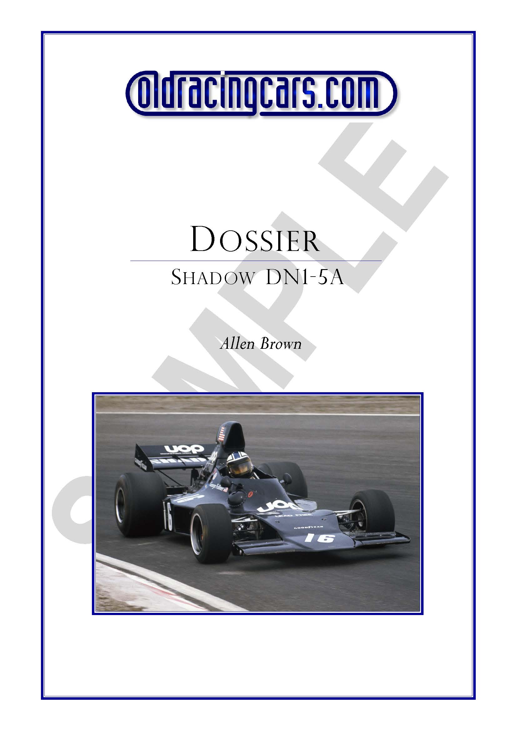 A standard dossier on Brabham BT37/2. Sample dossier for Shadow DN1-5A.